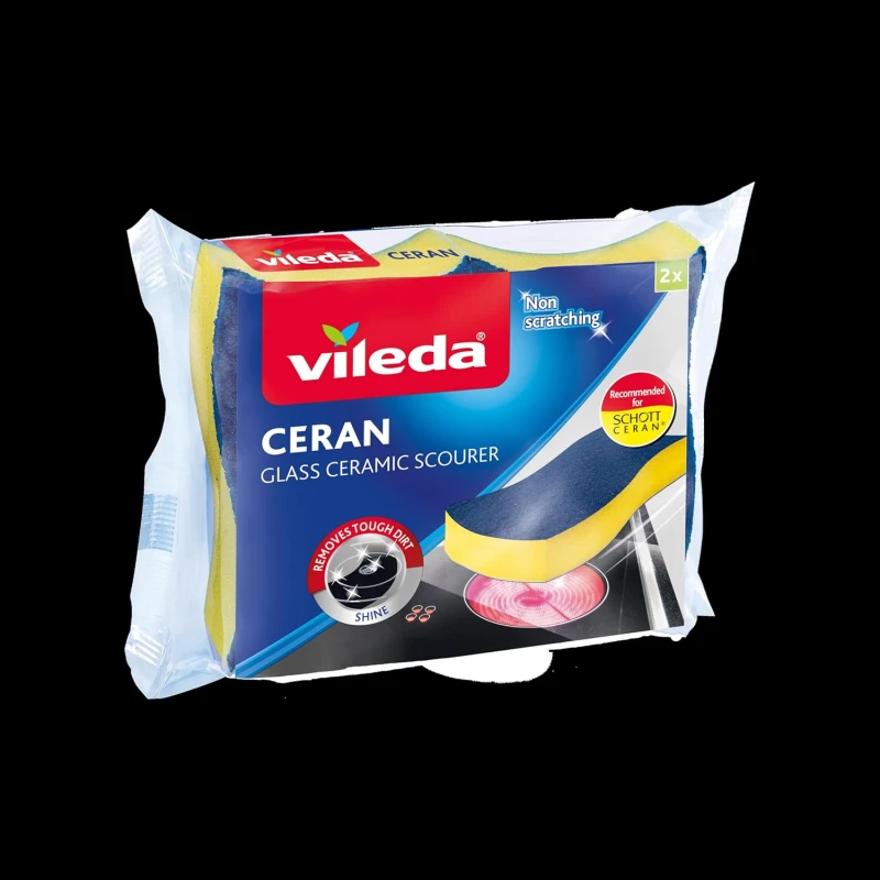 Burete Vileda Ceran pentru plite cu inducție și suprafețe ceramice, pachet de 2 buc.